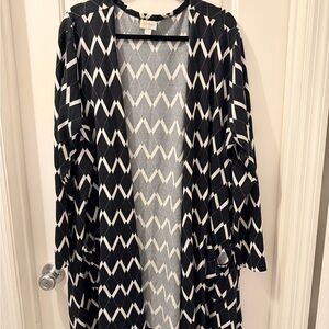 LuLaRoe Black and White Patterned Cardigan
